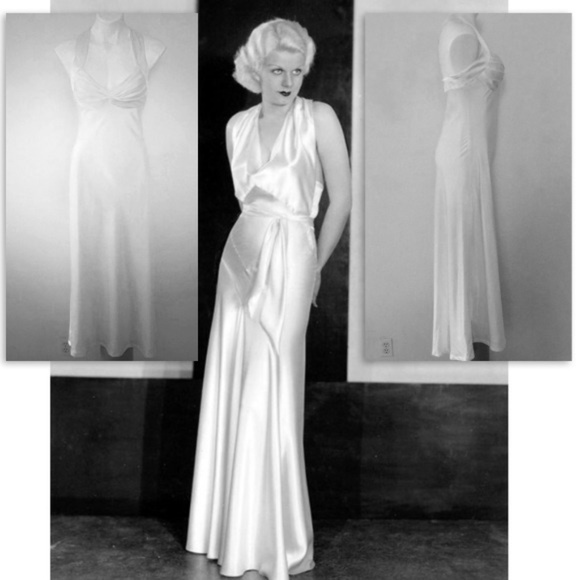 white satin halter dress